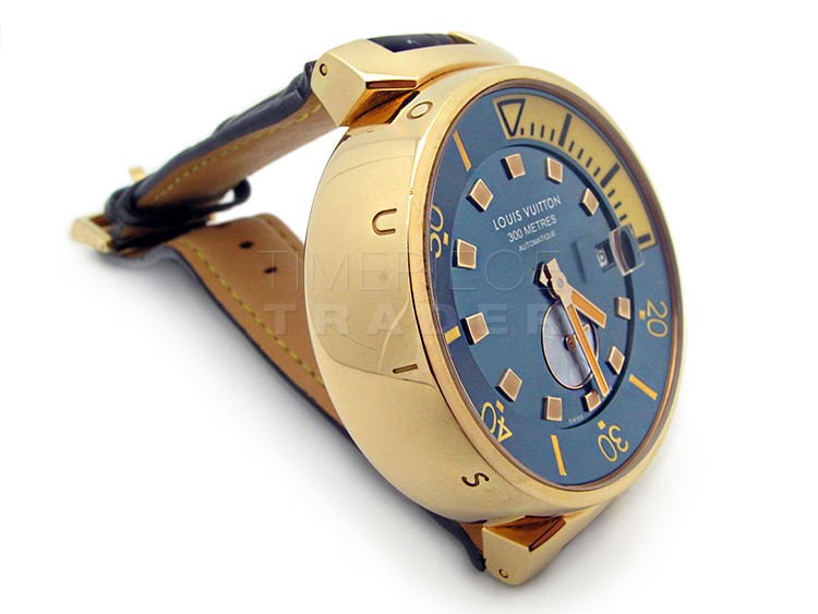 Louis Vuitton Tambour Chronograph RARE 18k Rose Gold Chronograph LV