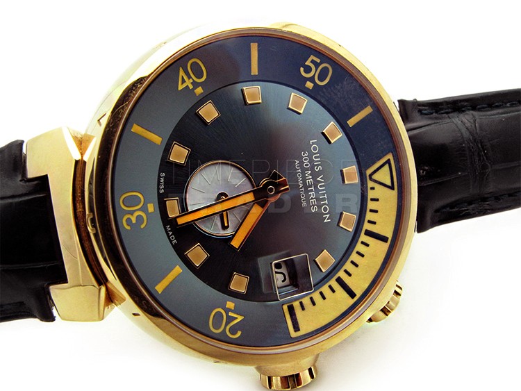 Louis Vuitton 18 Karat Rose Gold Tambour Diver Watch For Sale at 1stDibs   rose gold louis vuitton watch, louis vuitton rose gold watch, rose gold diver  watch